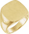 Men's Closed Back Square Signet Ring, 14k Yellow Gold (18mm)