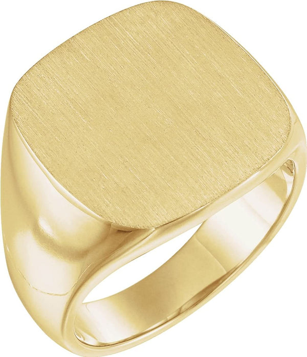 Men's Closed Back Signet Ring, 10k Yellow Gold (18mm) Size 12