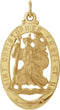 14k Yellow Gold Oval St. Christopher Medal (21x15 MM)