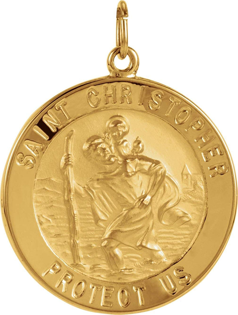 14k Yellow Gold St. Christopher Medal (29 MM)