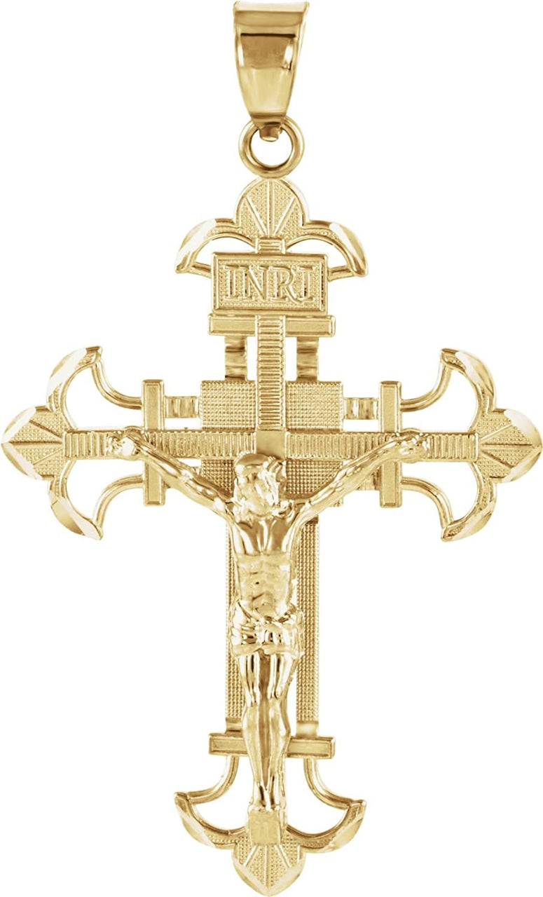 Fleury Crucifix 14k Yellow Gold Pendant (19X14MM)