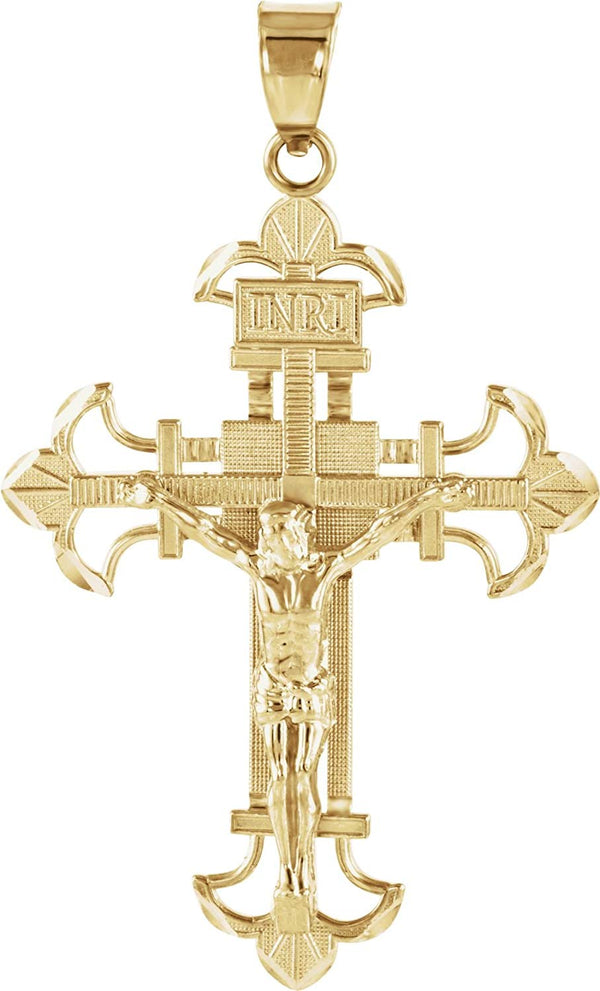 Fleury Crucifix 14k Yellow Gold Pendant (29X21.5MM)