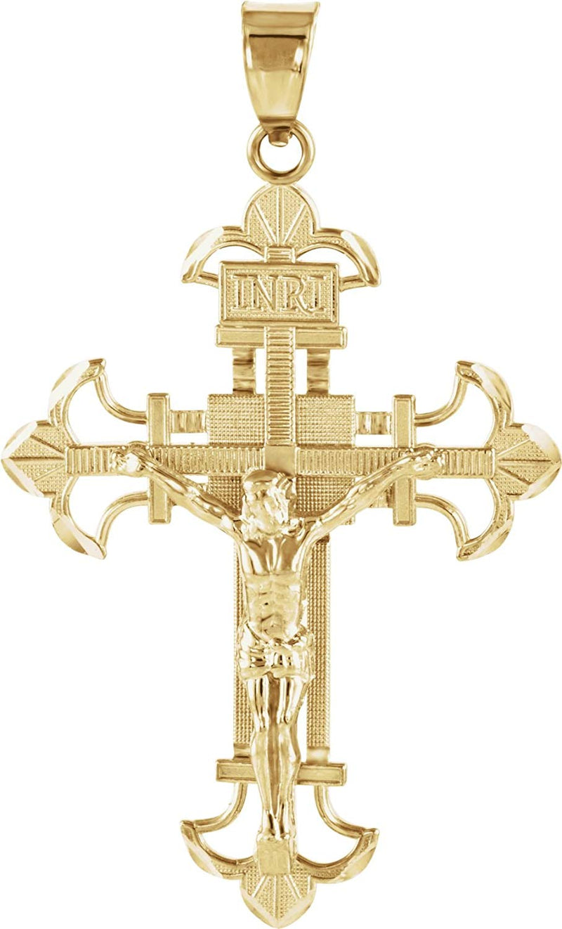Fleury Crucifix 14k Yellow Gold Pendant (29X21.5MM)