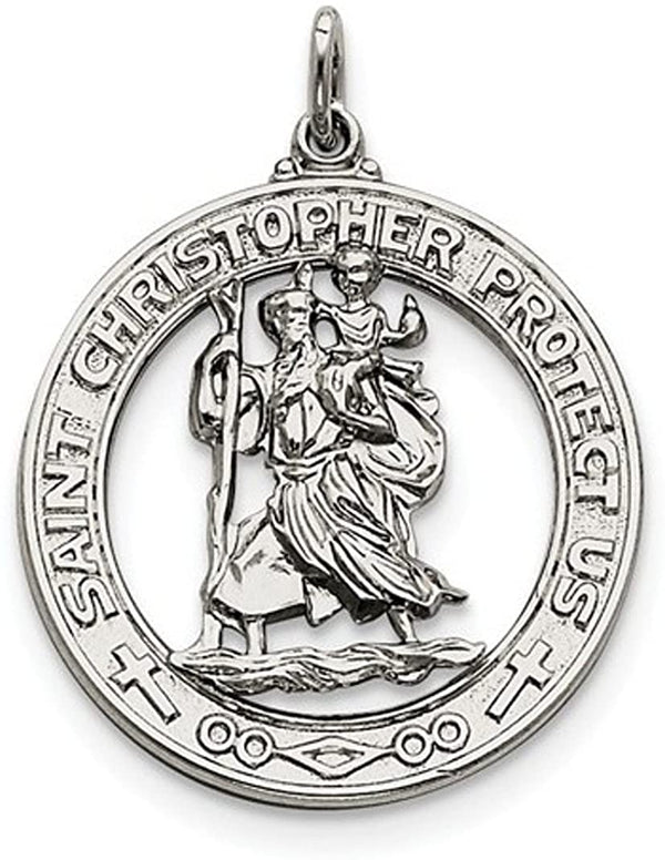 Sterling Silver St. Christopher Medal (37X30MM)