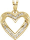 14k Gold Heart Pendant (GH Color, I1 Clarity, 1/4 Cttw)