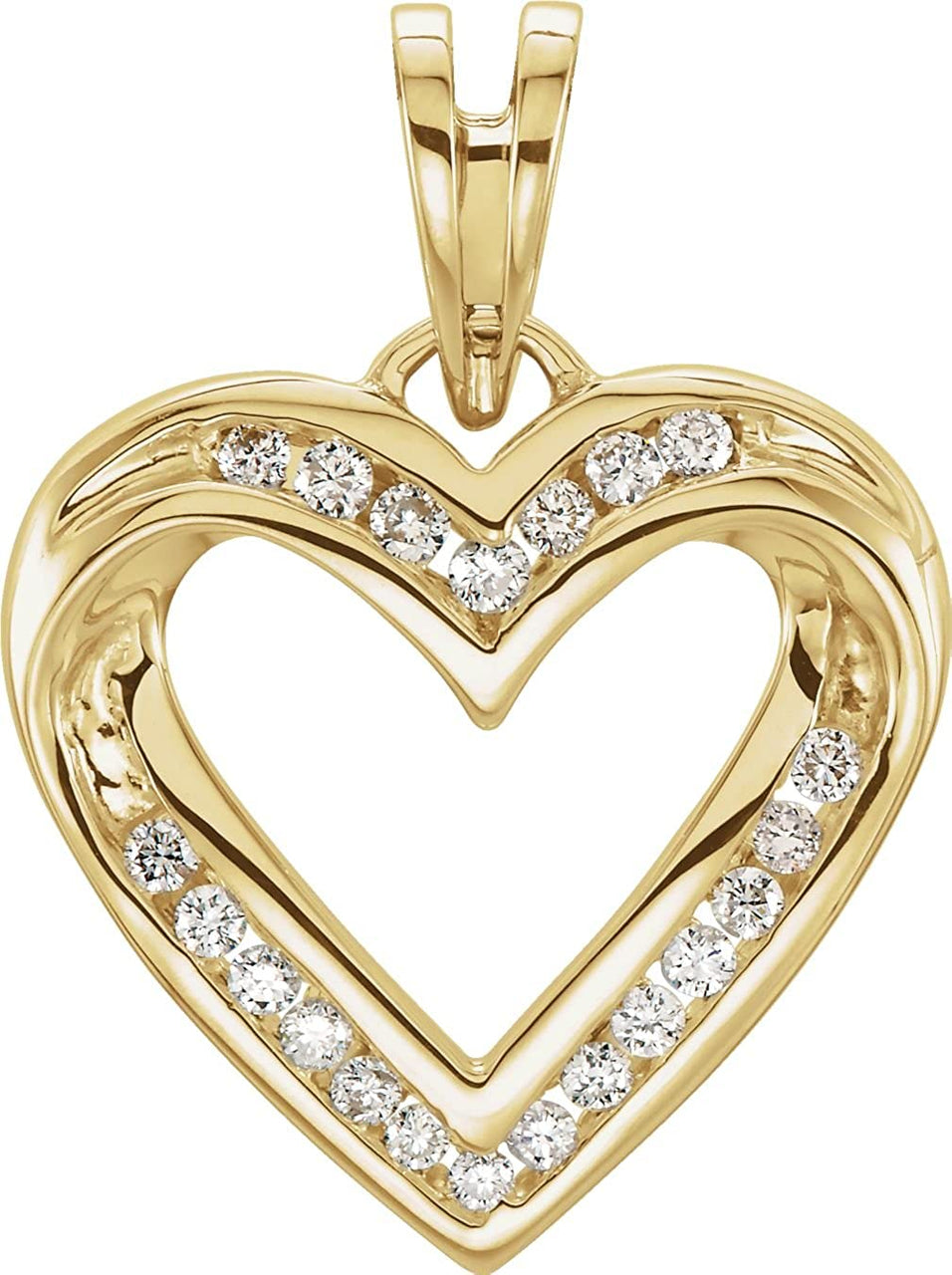 14k Gold Heart Pendant (GH Color, I1 Clarity, 1/4 Cttw)