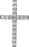 Diamond Petite Cross Rhodium-Plated 14k White Gold Pendant (.5 Ctw, G-H Color, I1 Clarity)