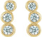 Diamond Three-Stone Ear Climbers, 14k Yellow Gold (.5 Ctw, G-H Color, I1 Clarity)