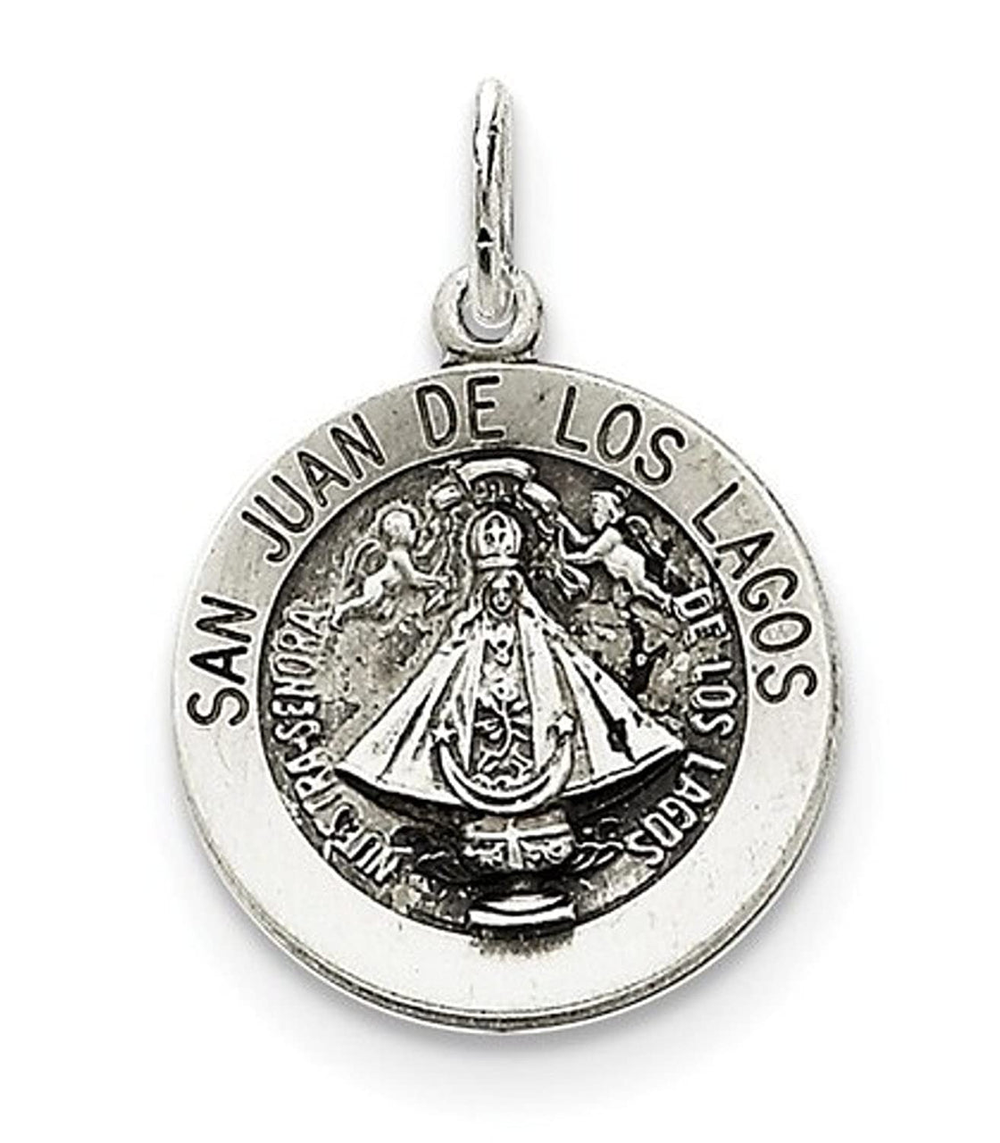 Sterling Silver Antiqued San Juan Los Lagos Medal (26X16MM)