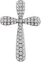 Diamond Petal Cross Pendant, Rhodium-Plated 14k White Gold (.75 Ctw, H+ Color, I1 Clarity)