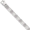 Men's Italian Rhodium Plated 14k White Gold 9mm 3 Bar Stampato Link Bracelet, 8.5 Inches