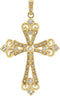 Diamond Fleur-de-Lis Cross 14k Yellow Gold Pendant (.625 Ctw, G-H Color, I1 Clarity)