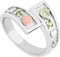 Ave 369 August Birthstone Created Soude Peridot Bypass Ring, Sterling Silver, 12k Green and Rose Gold Black Hills Silver Motif