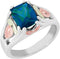 June Birthstone Created Alexandrite Ring, Sterling Silver, 12k Green and Rose Gold Black Hills Silver Motif, Size 5