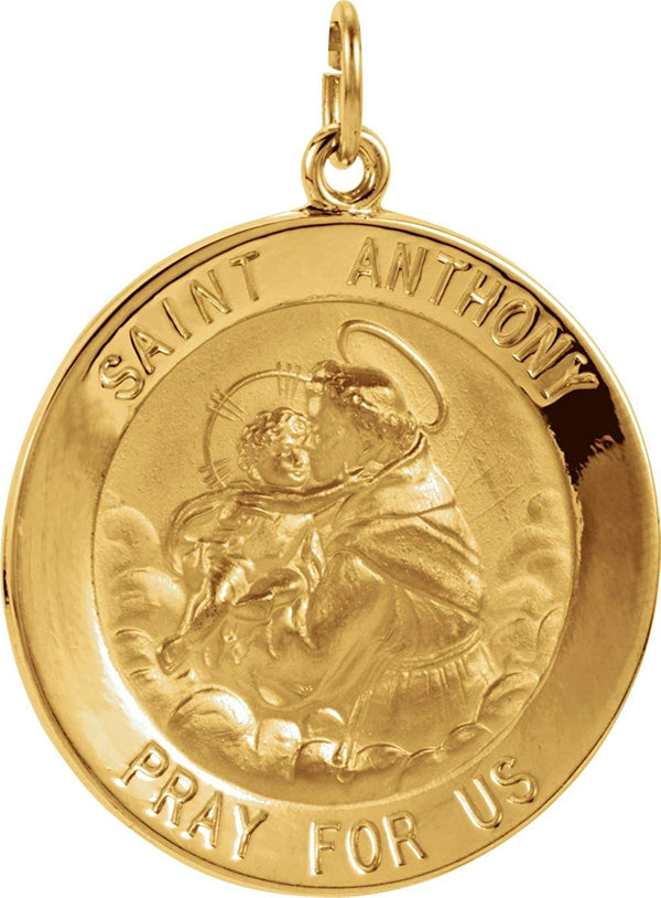 14k Yellow Gold St. Anthony Medal (25 MM)