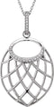 Diamond Nest Design 14k White Gold Pendant Necklace, 18"(.06 Cttw)