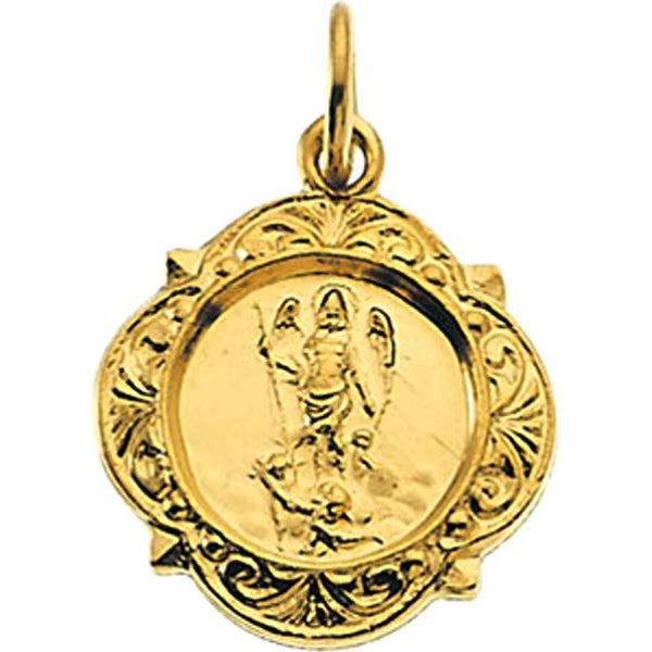 14k Yellow Gold St. Raphael Medal (12.14x12.09MM)