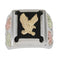 Men's Eagle Onyx Ring, Sterling Silver, 12k Green and Rose Gold Black Hills Gold Motif