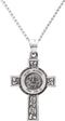 St. Michael Halo Cross Sterling Silver Pendant Necklace, 24" (28.5x20.8 MM)