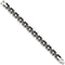 Men's Stainless Steel 10mm Black Rubber Bracelet, 8.5 Inches