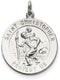 Sterling Silver Saint Christopher Medal Pendant (35X25 MM)