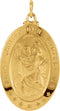 14k Yellow Gold Oval St. Christopher Medal (19x14 MM)