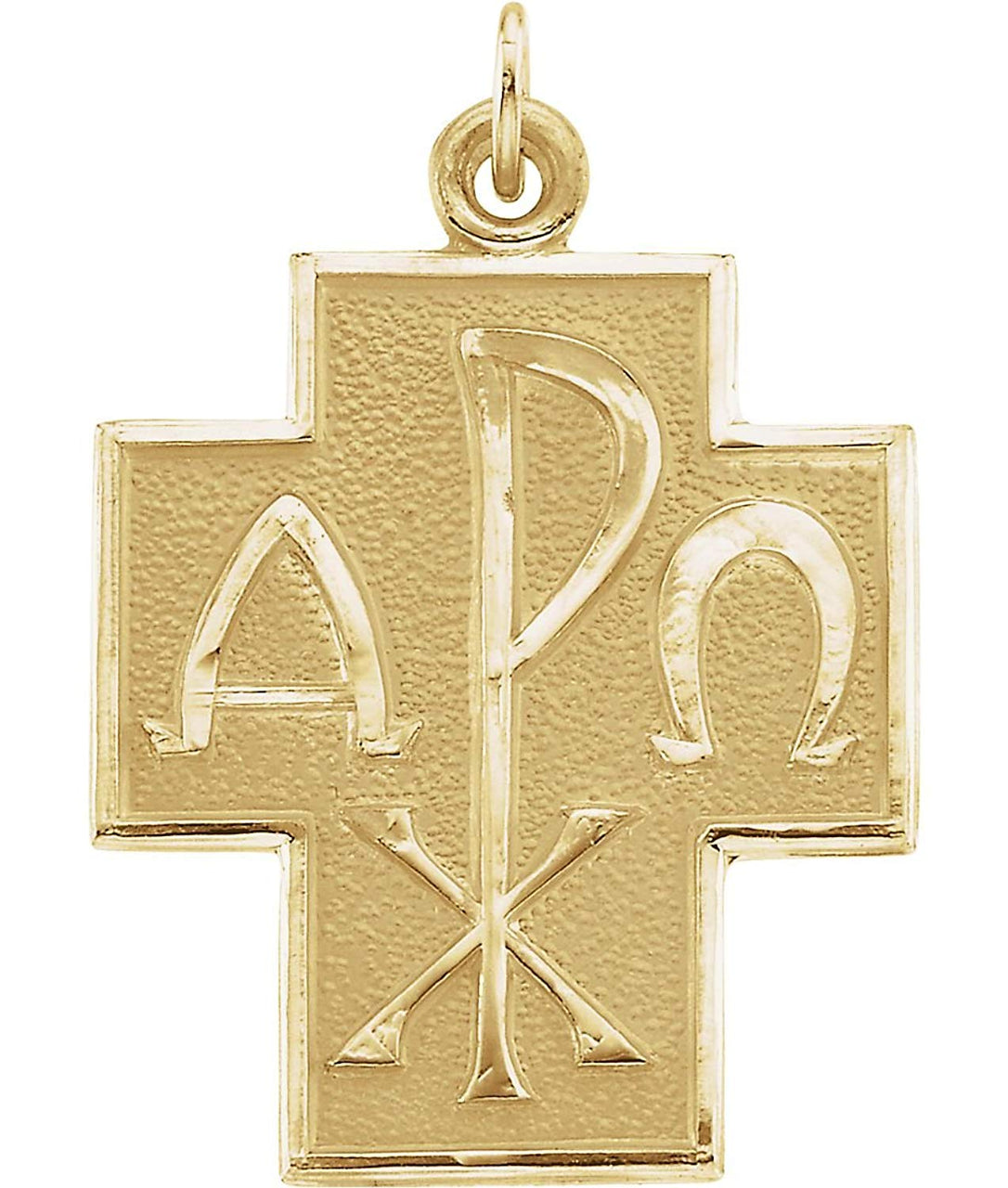 14k Yellow Gold Alpha Omega Chi-Rho Cross