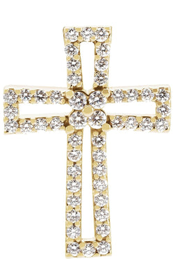 Diamond Cross 14k Yellow Gold Pendant