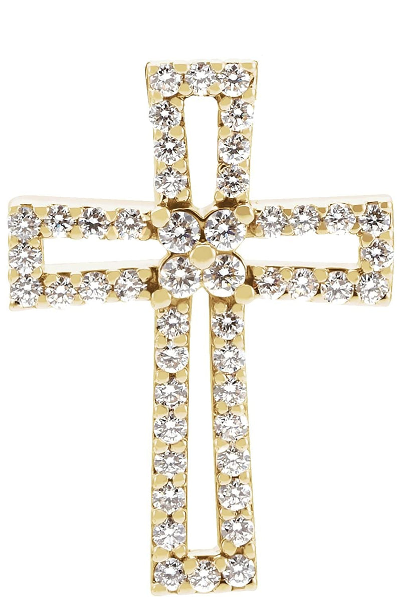 Diamond Cross 14k Yellow Gold Pendant