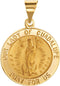 14k Yellow Gold Round Hollow Our Lady of Guadalupe Medal (15 MM)