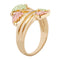 Layered Vines Bypass Leaves Ring, 10k Yellow Gold, 12k Green and Rose Gold Black Hills Gold Motif, Size 6.25