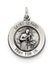 Sterling Silver Antiqued Saint Gerard Medal Charm Pendant (22X16 MM)