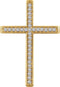 Diamond Chapel Cross Rhodium-Plated 14k Yellow Gold Pendant (.5 Ctw, H+ Color, I1 Clarity)