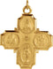 14k Yellow Gold Four-Way Cross Medal (30x29 MM)