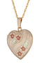 Heart Locket with Roses Pendant Necklace, 10k Yellow Gold, 12k Green and Rose Gold Black Hills Gold Motif, 18"