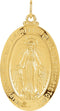 14k Yellow Gold Oval Miraculous Medal (14.75x11 MM)