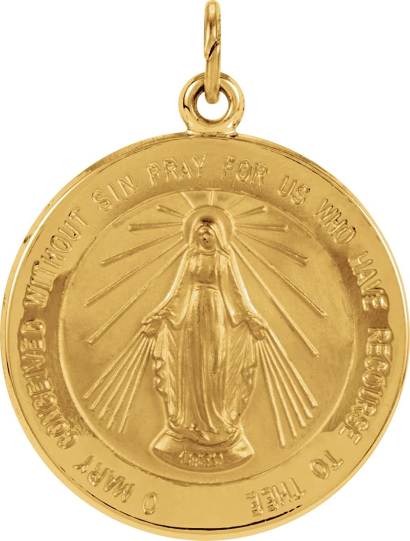 14k Yellow Gold Miraculous Medal (14.75 MM)