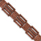 Men's Brushed Stainless Steel 15.8mm Brown IP-Plated with Black CZ Textured Bracelet, 8.25 "