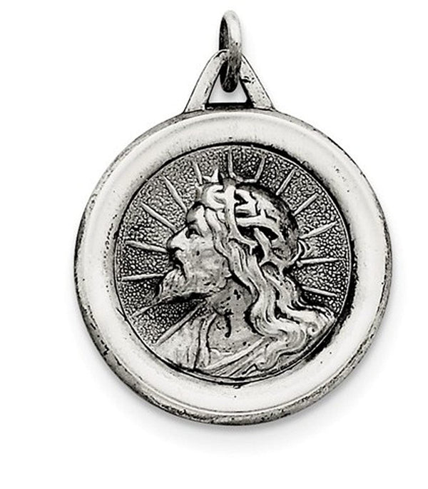 Sterling Silver Jesus Medal (31X24MM)