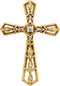 Diamond Milgrain Cross 14k Yellow Gold Pendant (.025 Ctw, H+ Color, I1 Clarity)