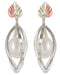 Diamond-Cut Caged Pearl Earrings, Sterling Silver, 12k Green and Rose Gold Black Hills Gold Motif