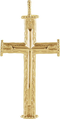 Rugged Capital Cross 14k Yellow Gold Pendant