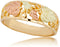 Women's Diamond-Cut Wedding Band, 10k Yellow Gold, 12k Green and Rose Gold Black Hills Gold Motif, Size 6.5