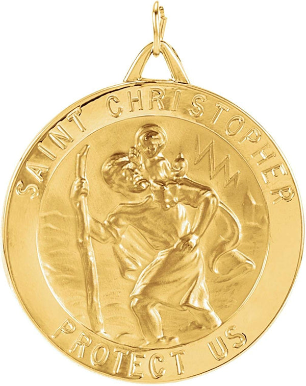 14k Yellow Gold St. Christopher Medal (29 MM)