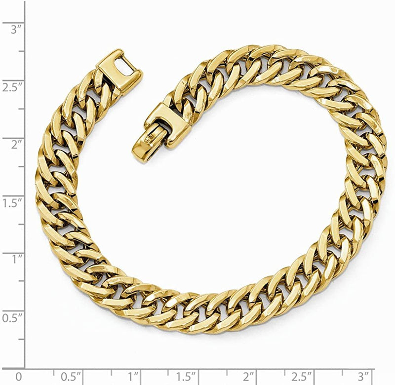 Men's Italian 14k Yellow Gold 9mm Cuban Link Bracelet, 8 Inches (1.00 Ctw)