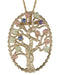 Sapphire, Amethyst and Aquamarine Tree Pendant Necklace, 10k Yellow Gold, 12k Green and Rose Gold Black Hills Gold Motif, 18"