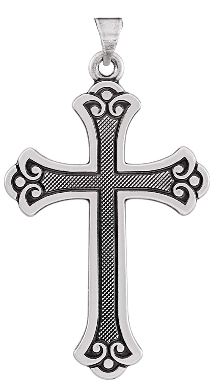 Men's 14k White Gold Cross Pendant