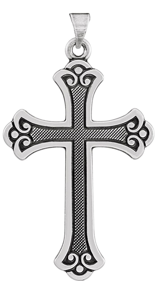 Sterling Silver Cross Necklace, 24"