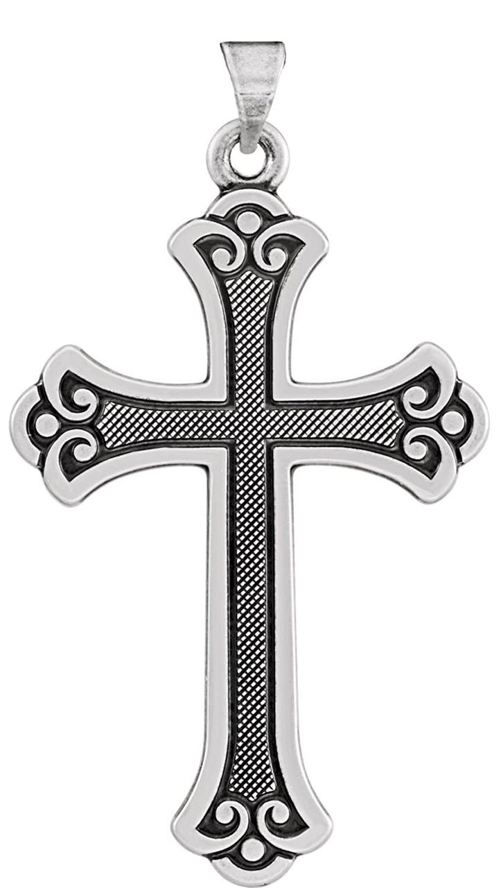 Sterling Silver Cross Necklace, 24"