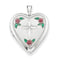 Sterling Silver Cross and Flower Heart Locket Necklace, 18"